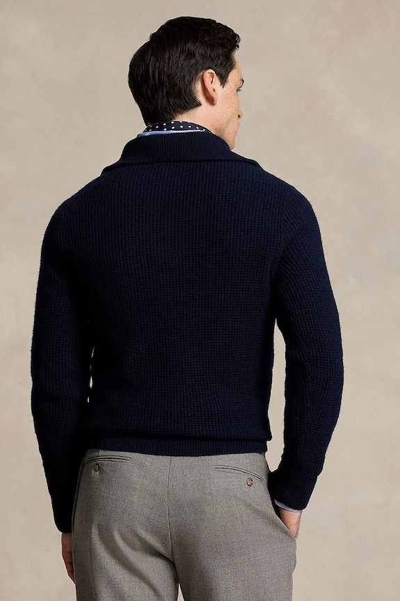 Вовняний светр Polo Ralph Lauren 710941101 темно-синій AW25