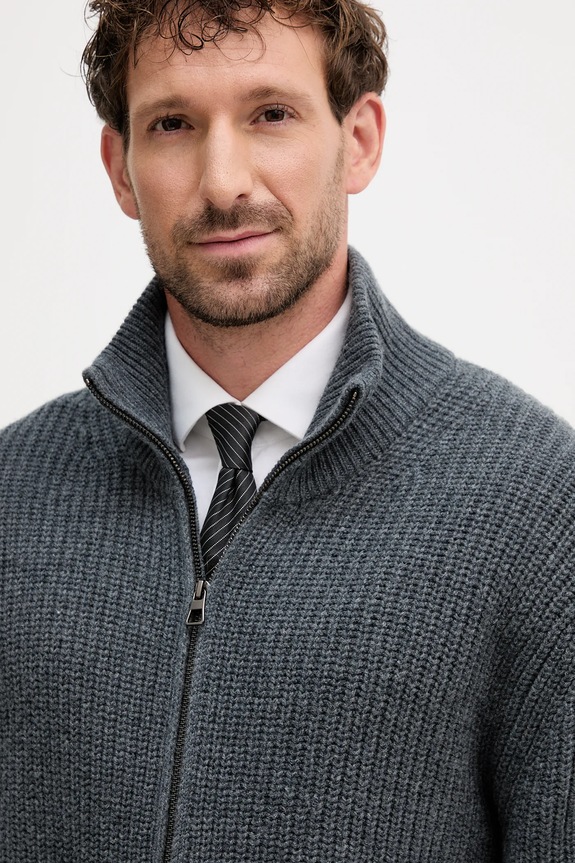 Вовняний светр BOSS BECKHAM X BOSS сірий 50554340