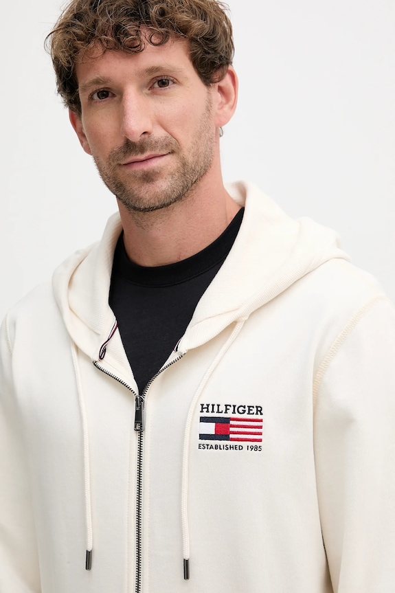 Îmbrăcăminte Tommy Hilfiger hanorac de bumbac MW0MW39691 bej