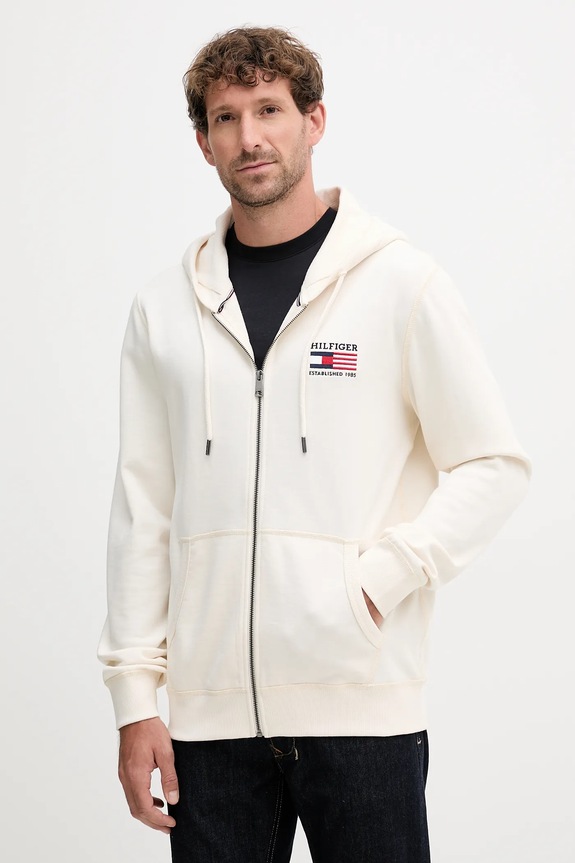 Tommy Hilfiger hanorac de bumbac bej MW0MW39691