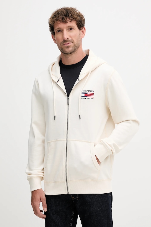 Tommy Hilfiger hanorac de bumbac bej MW0MW39691