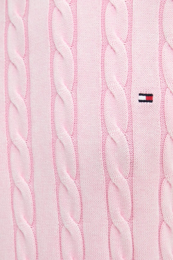 Tommy Hilfiger sweter bawełniany MW0MW39524 różowy