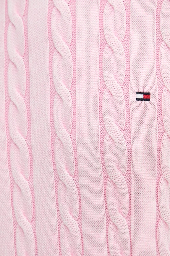 Tommy Hilfiger sweter bawełniany MW0MW39524 różowy