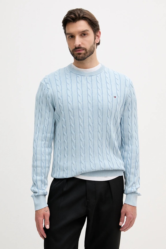Tommy Hilfiger sweter bawełniany bawełna niebieski MW0MW39524