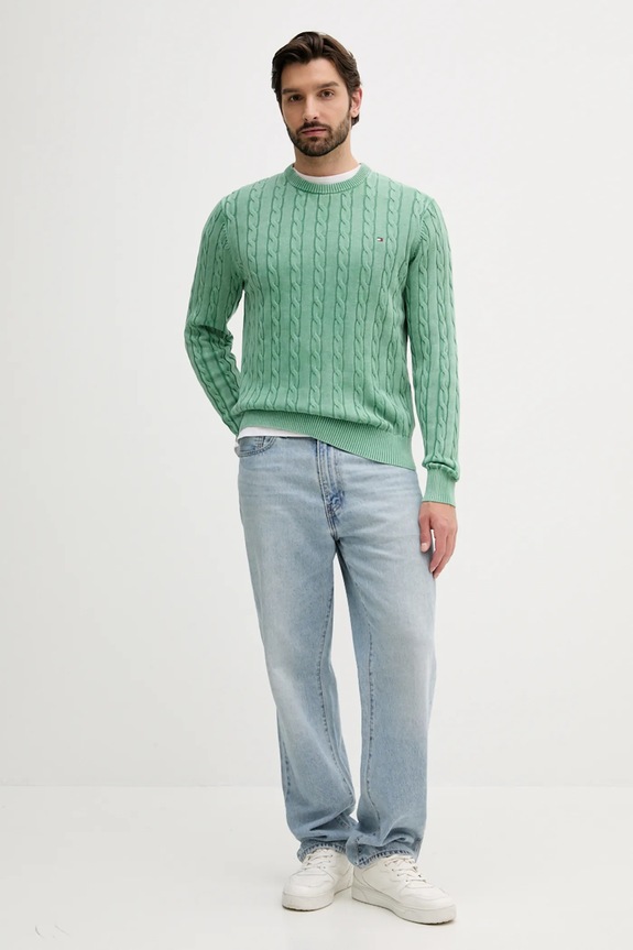 Bavlnený sveter Tommy Hilfiger MW0MW39524 zelená AW25