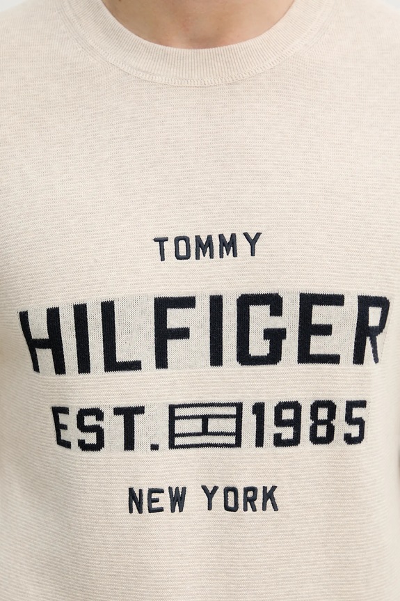 Tommy Hilfiger sweter bawełniany MW0MW39533 beżowy
