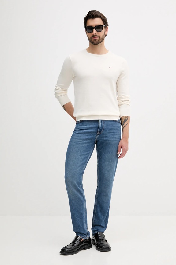 Bavlněný svetr Tommy Hilfiger MW0MW39999 béžová SS26
