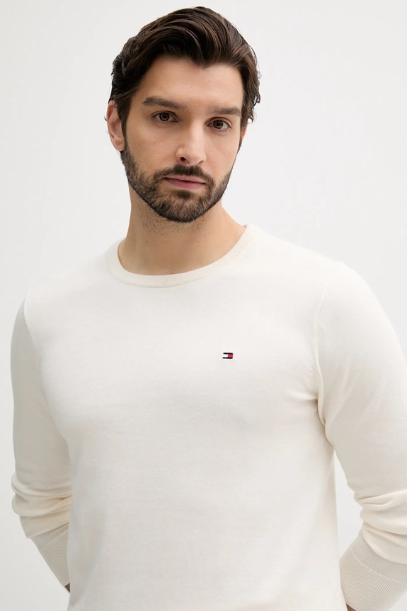 Bavlněný svetr Tommy Hilfiger béžová MW0MW39999