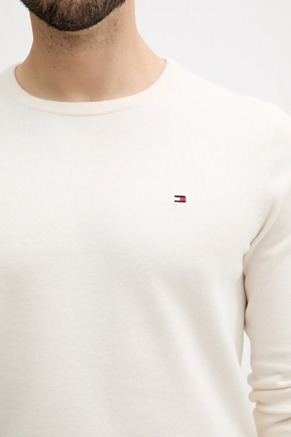Bavlněný svetr Tommy Hilfiger MW0MW39999 béžová