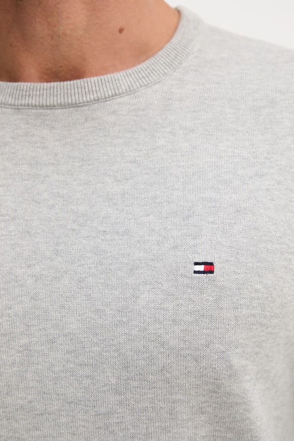 Tommy Hilfiger pulover de bumbac MW0MW39999 gri