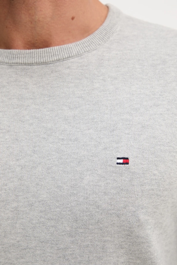Tommy Hilfiger pulover de bumbac MW0MW39999 gri