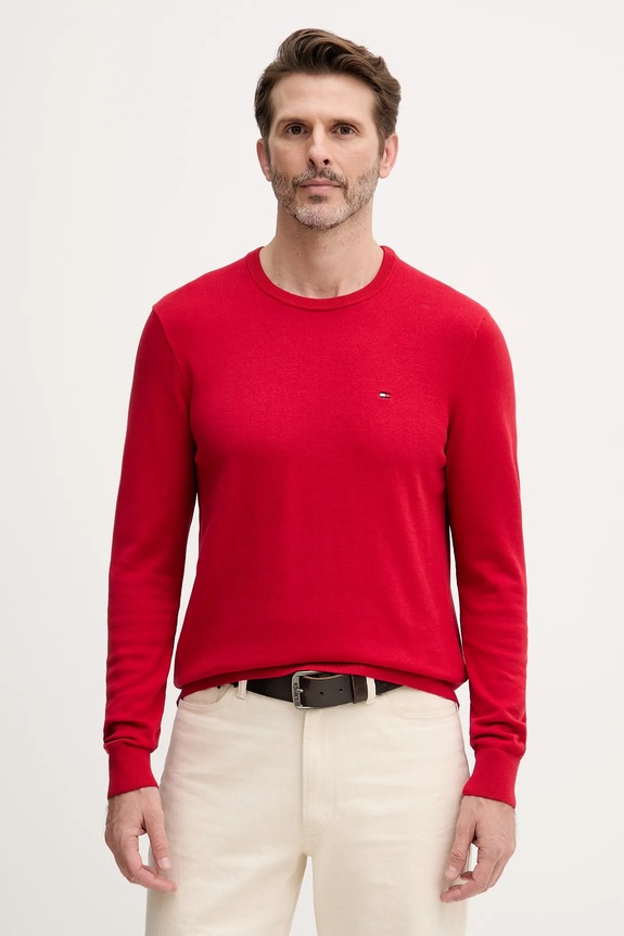 Tommy Hilfiger pulover de bumbac subtiri rosu MW0MW39999