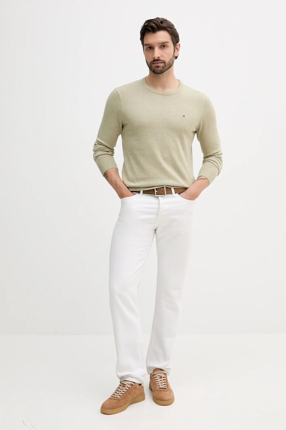 Bavlnený sveter Tommy Hilfiger MW0MW39999 zelená SS26
