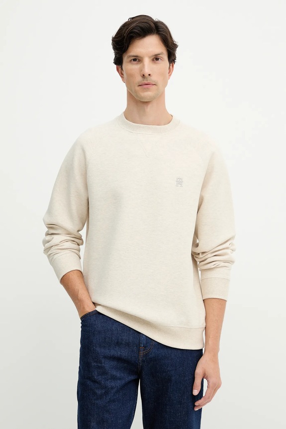 Tommy Hilfiger bluza z elastanem beżowy MW0MW39397