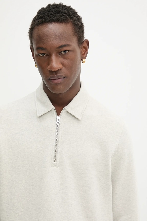 Samsoe Samsoe pamut melegítőfelső SALOUIS szürke M25200036