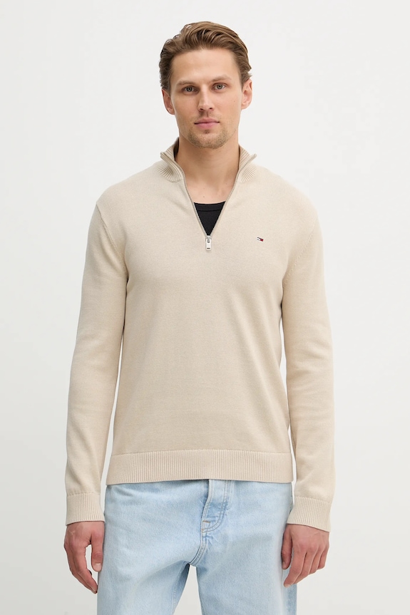 Pamučni pulover Tommy Jeans pamuk bež DM0DM21654
