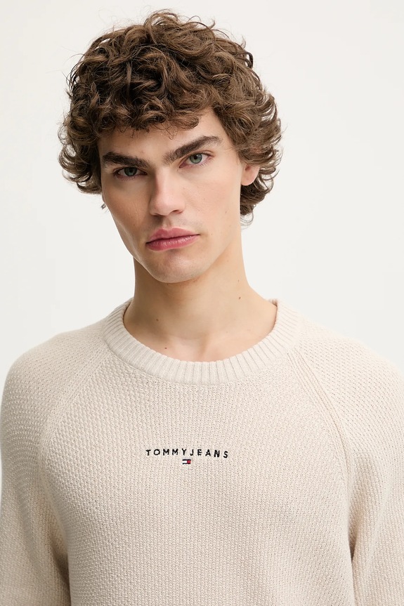 Πουλόβερ Tommy Jeans μπεζ DM0DM21655