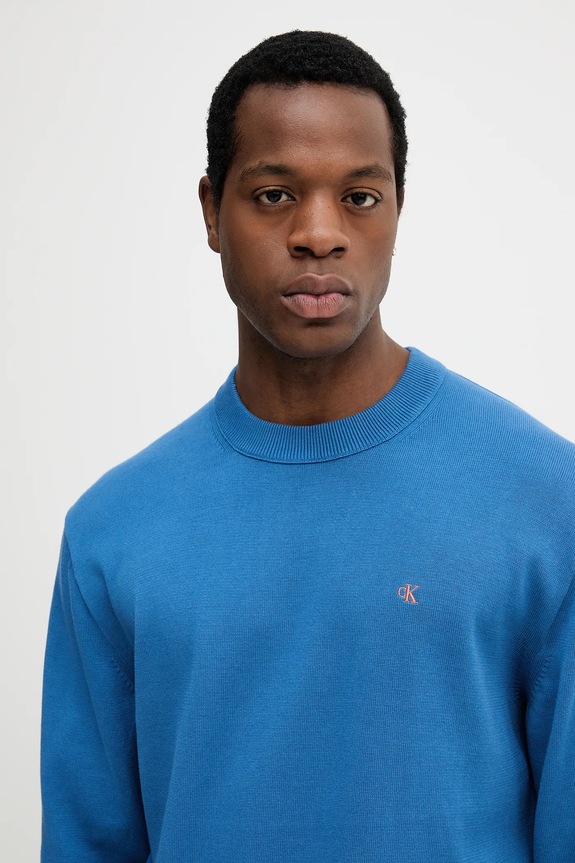 Bavlnený sveter Calvin Klein Jeans modrá LV04RC309G