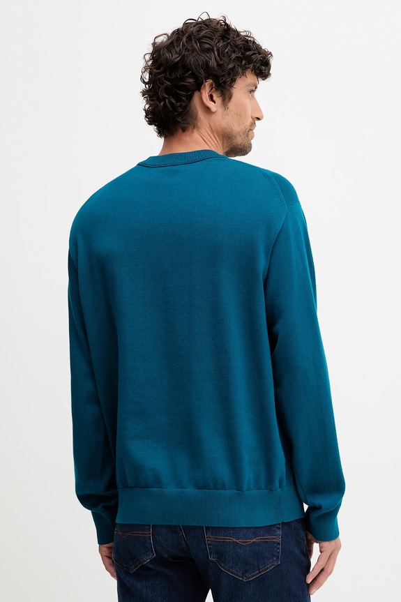 Calvin Klein Jeans sweter bawełniany LV04RC309G turkusowy SS26