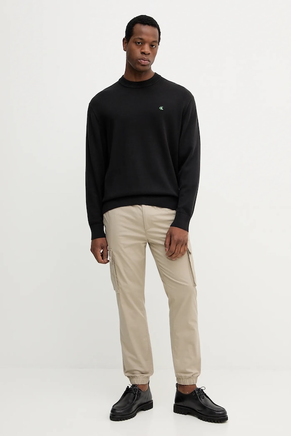 Bavlnený sveter Calvin Klein Jeans LV04RC309G čierna SS26