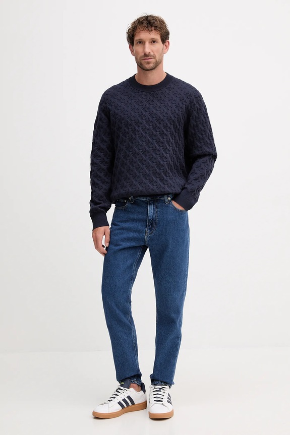 Sveter Calvin Klein Jeans LV04RC359G tmavomodrá AW25