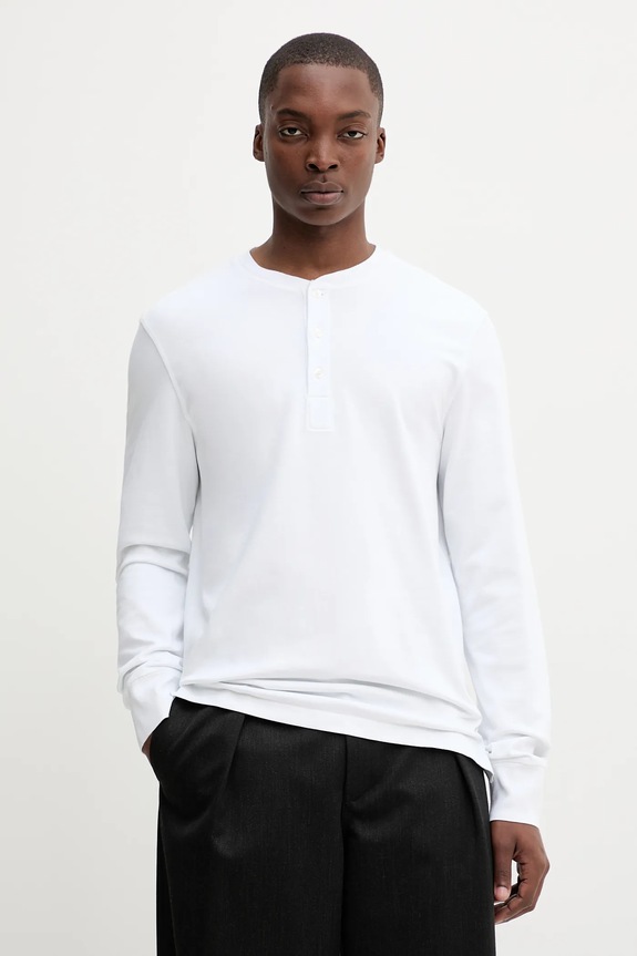 Βαμβακερή μπλούζα με μακριά μανίκια Filippa K κανονικό λευκό 31498.FK