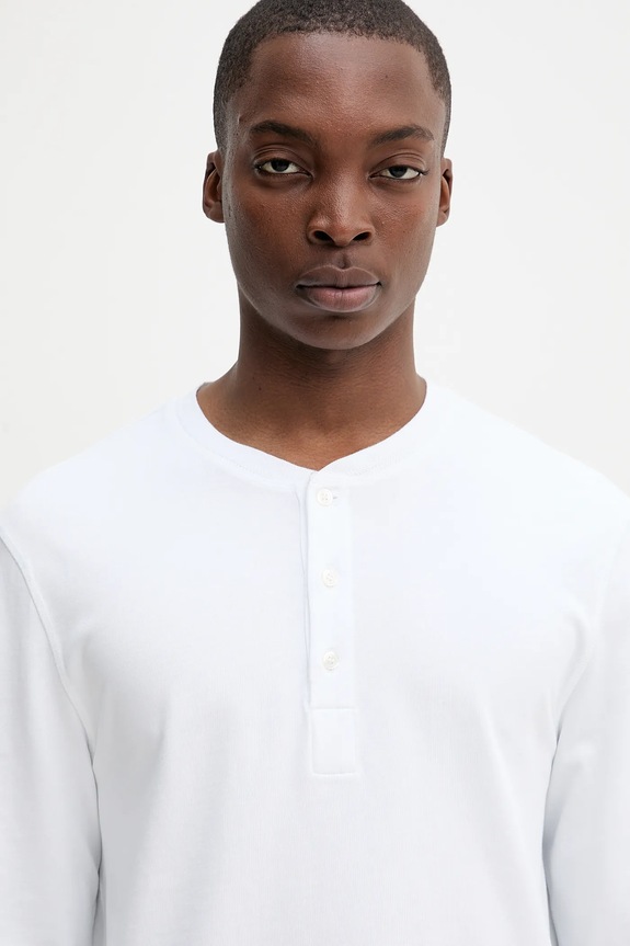 Βαμβακερή μπλούζα με μακριά μανίκια Filippa K λευκό 31498.FK