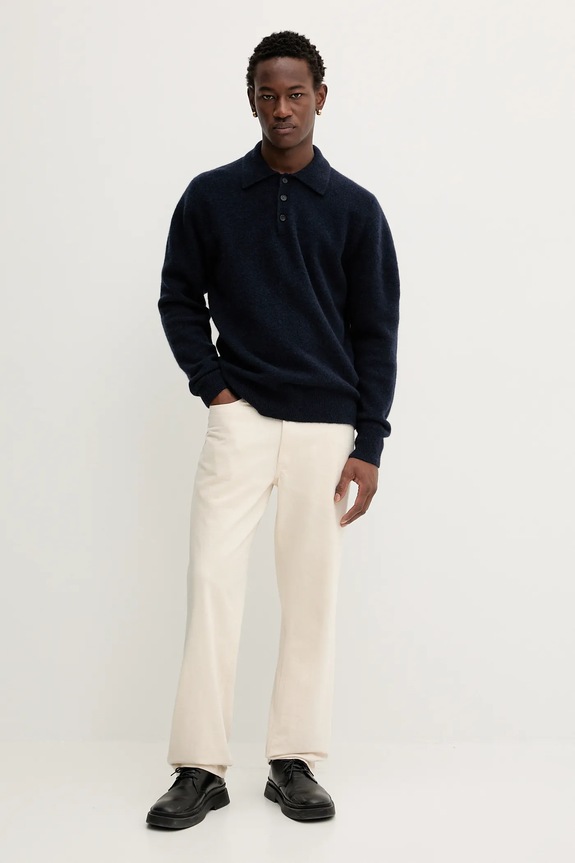 Sveter s prímesou vlny Filippa K 31696.FK tmavomodrá AW25