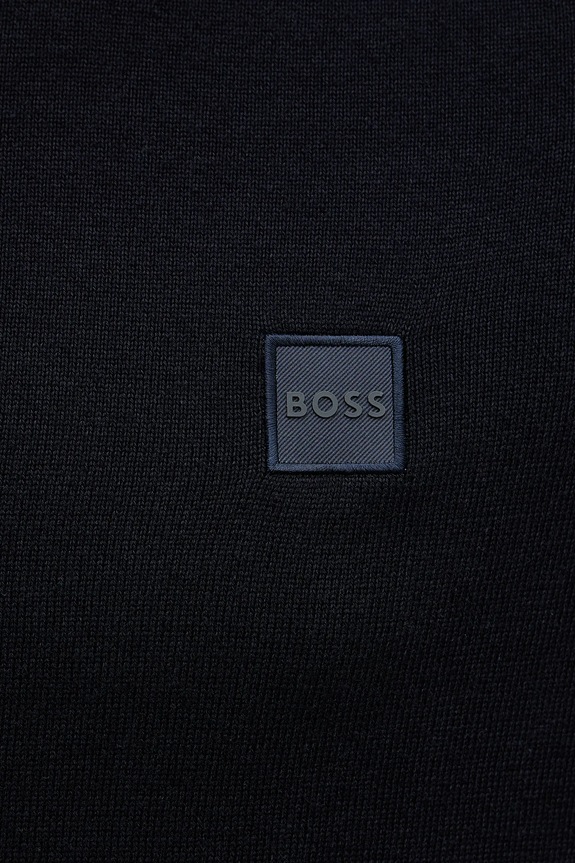 Ζακέτα με μείγμα κασμίρ BOSS Orange Kanozip_S 50543692 σκούρο μπλε