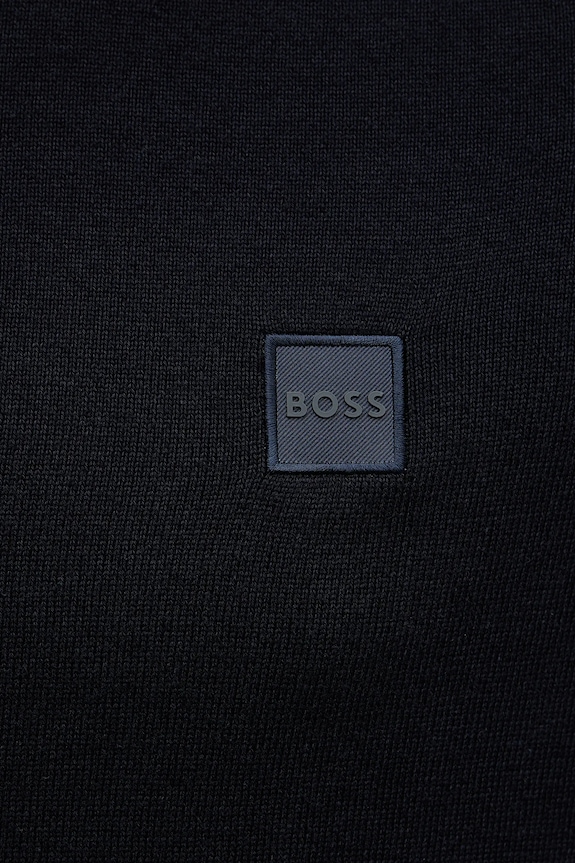 Ζακέτα με μείγμα κασμίρ BOSS Orange Kanozip_S 50543692 σκούρο μπλε