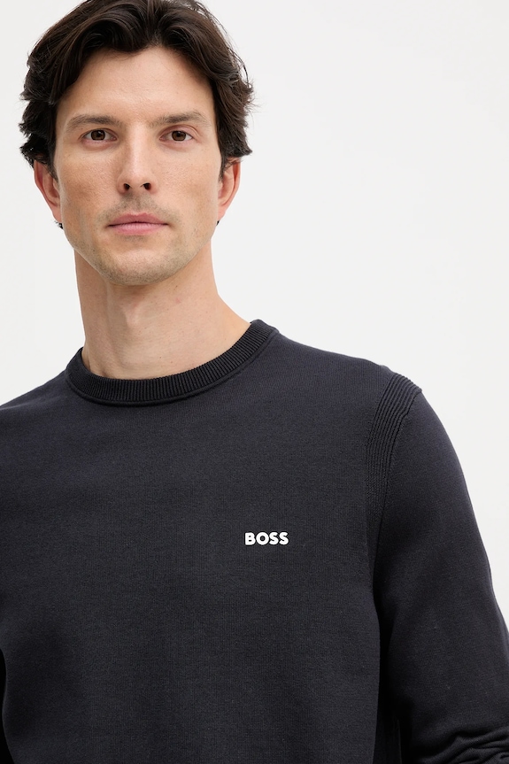 Îmbrăcăminte BOSS Green pulover de bumbac K_Ever-X CN 50541940 bleumarin