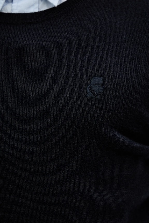 Μάλλινο πουλόβερ Karl Lagerfeld 553399.655000 σκούρο μπλε