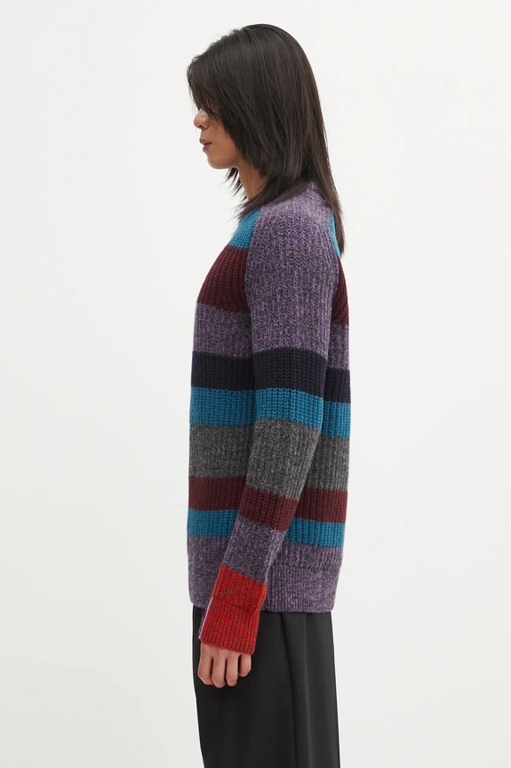 Μάλλινο πουλόβερ Barbour x Paul Smith Multi Striped Crew MKN1697MI11 μπλε AW25