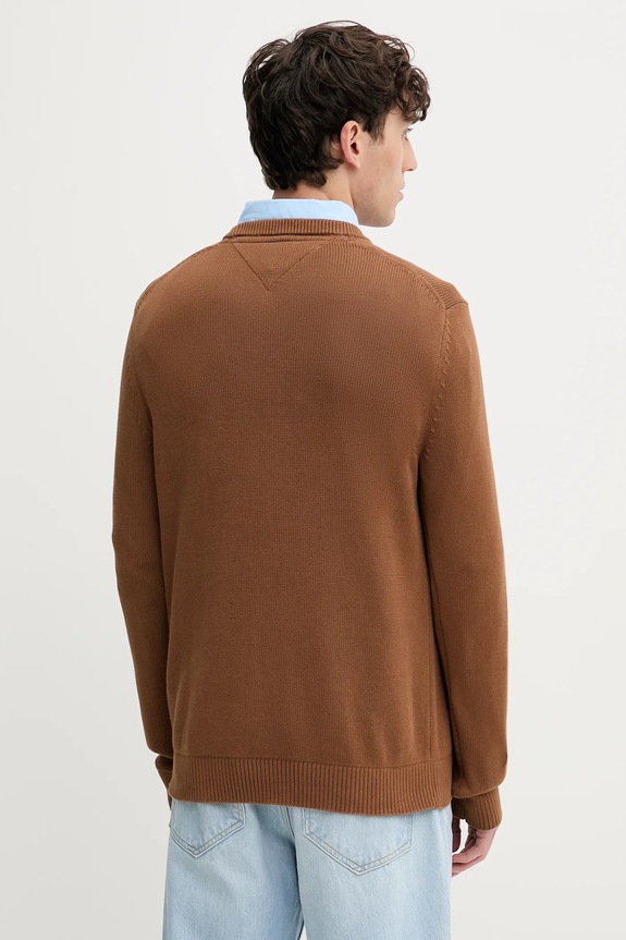 Ρούχα Βαμβακερό πουλόβερ Tommy Jeans DM0DM21787 καφέ