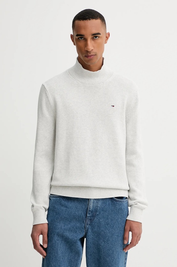 Bavlnený sveter Tommy Jeans bavlna sivá DM0DM22096