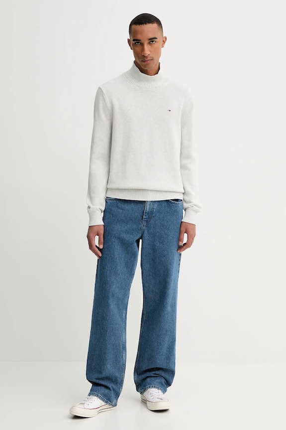 Bavlnený sveter Tommy Jeans DM0DM22096 sivá AW25