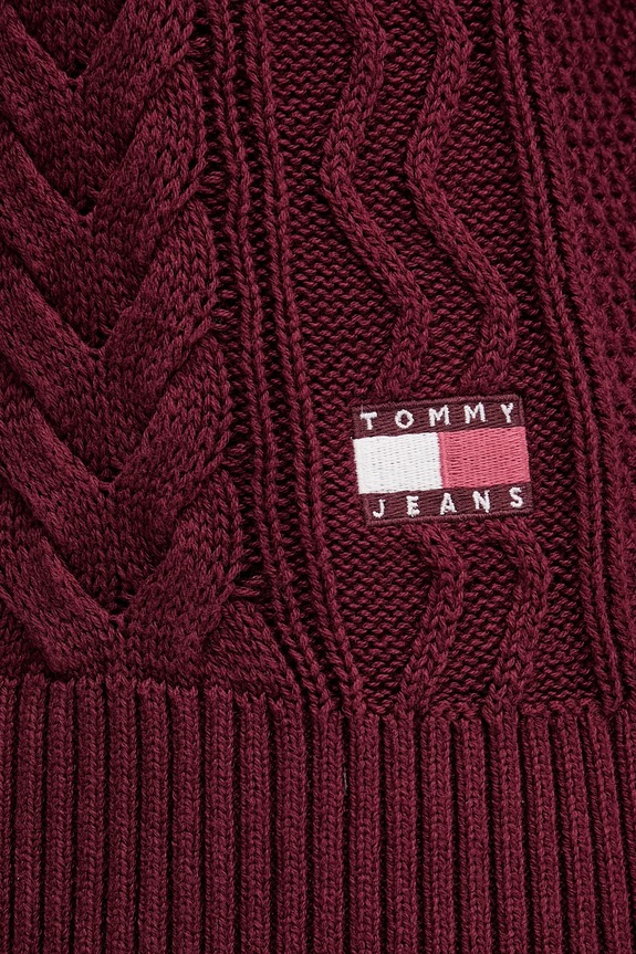 Tommy Jeans sweter bawełniany DM0DM22101 bordowy