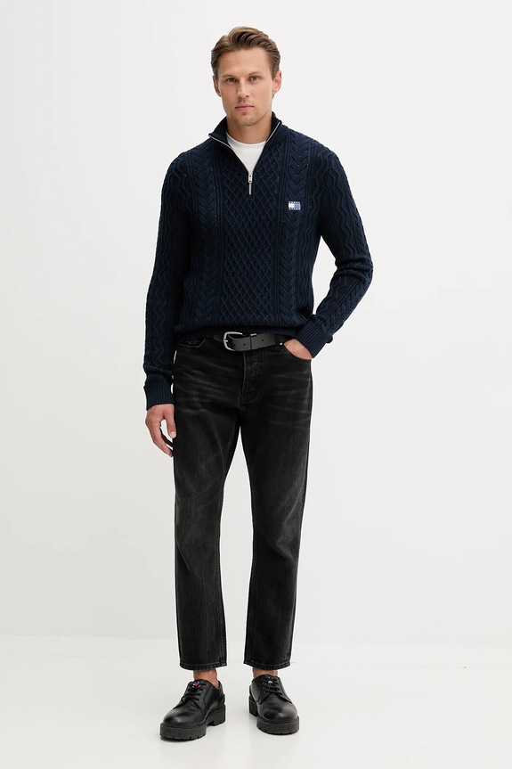 Tommy Jeans sweter bawełniany DM0DM22103 niebieski AW25