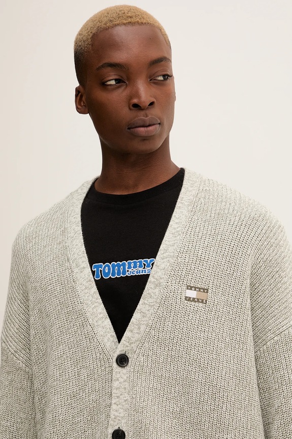 Tommy Jeans kardigan bawełniany zielony DM0DM22104