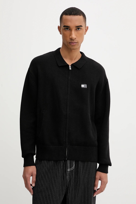 Bavlnený kardigán Tommy Jeans bavlna čierna DM0DM22106