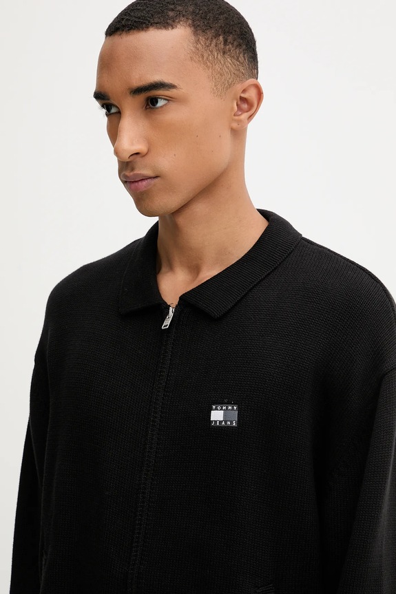 Bavlnený kardigán Tommy Jeans čierna DM0DM22106