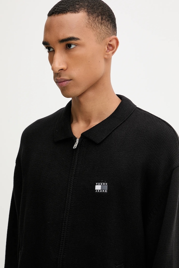 Bavlnený kardigán Tommy Jeans čierna DM0DM22106