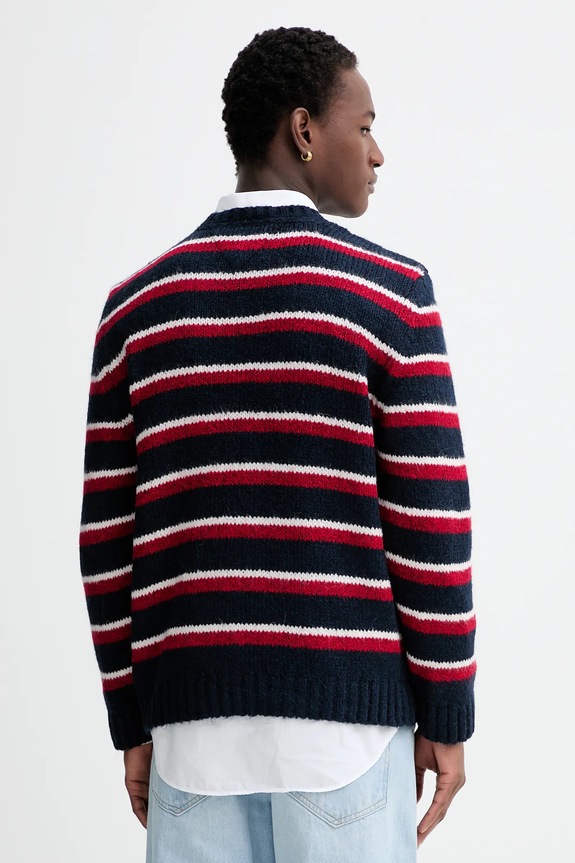 Ruházat Tommy Jeans gyapjúkeverék kabát DM0DM22109 sötétkék