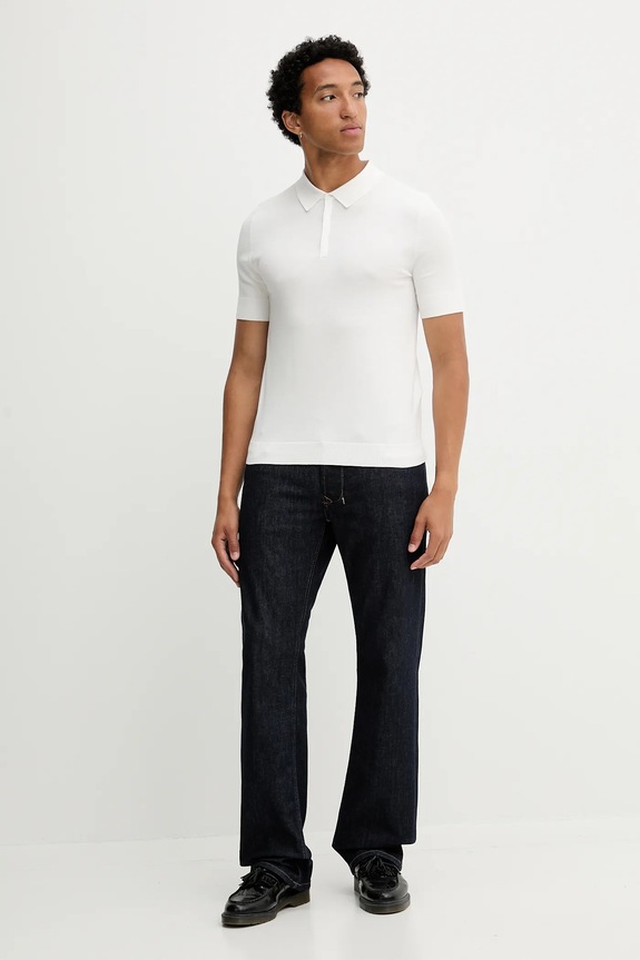 HUGO tricou polo San Peter-CV 50536672 alb AW25