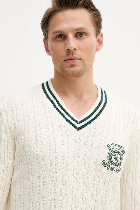 Πουλόβερ Guess HEWIE μπεζ M5YR12.Z30W1