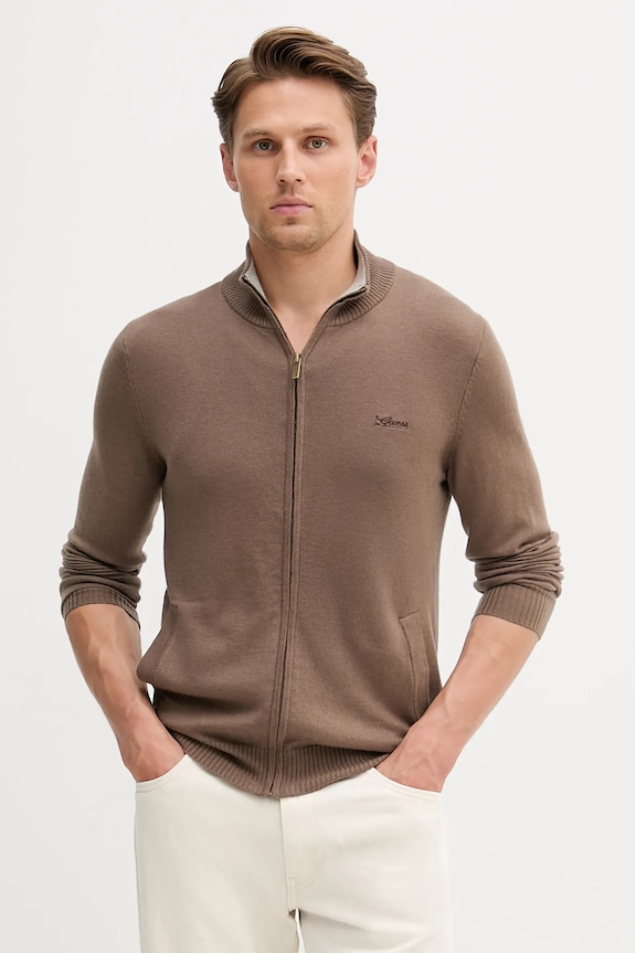 Guess cardigan con aggiunta di lana DARRELL misto lana marrone M5YR28.Z0122