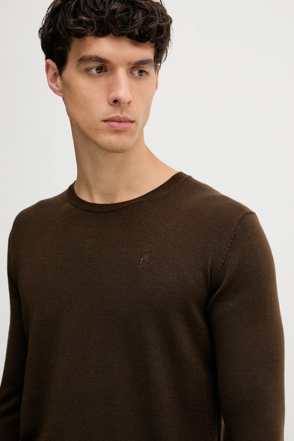 Μάλλινο πουλόβερ Karl Lagerfeld καφέ 554399.655000