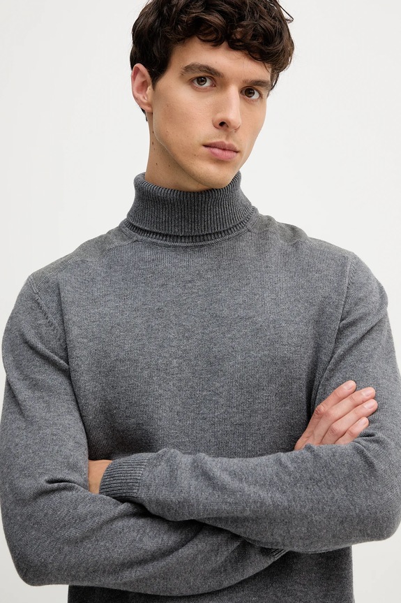 Πουλόβερ με προσθήκη μαλλιού Karl Lagerfeld γκρί 554305.655024