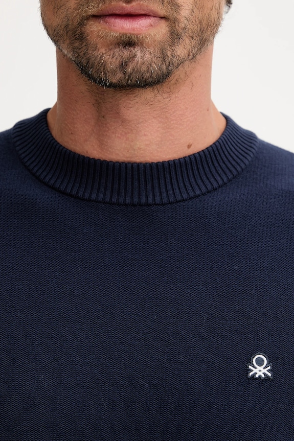 United Colors of Benetton sweter 1V4KU10AF granatowy