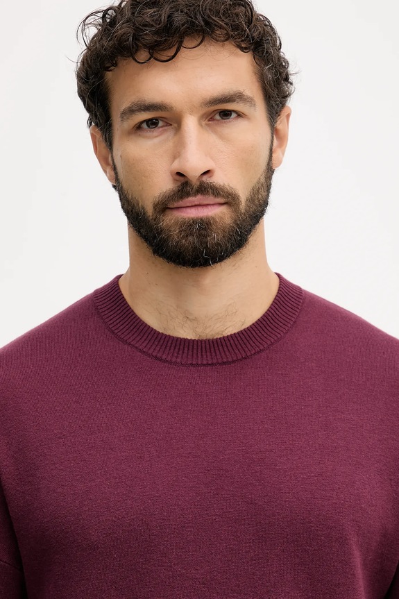 Pulover s dodatkom vune United Colors of Benetton bordo 1Y6SK10A7